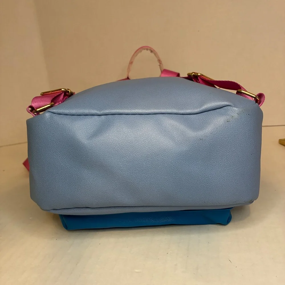 Disney Bioworld Stitch Mini Backpack Blue Faux Leather Kidcore Bag Lilo Colorful